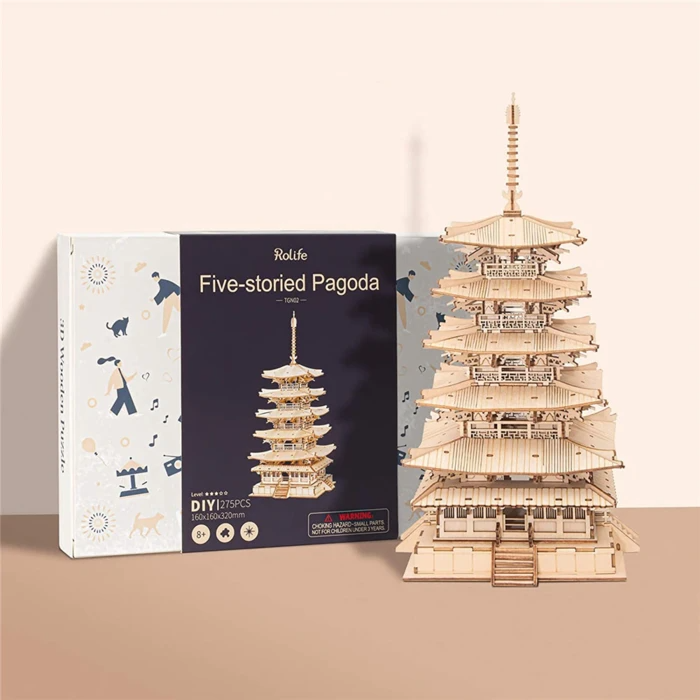 Rolife Modern 3D Wooden Puzzle - Five-storied Pagoda TGN02